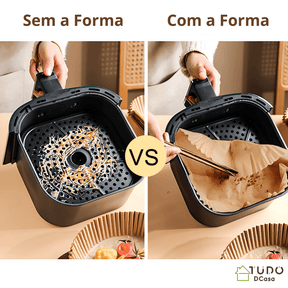 Formas de Papel Antiaderente  Descartável para AirFryer 200 Unidades