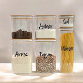 Kit 6 Potes Personalizados Herméticos Seal Especial Bambu