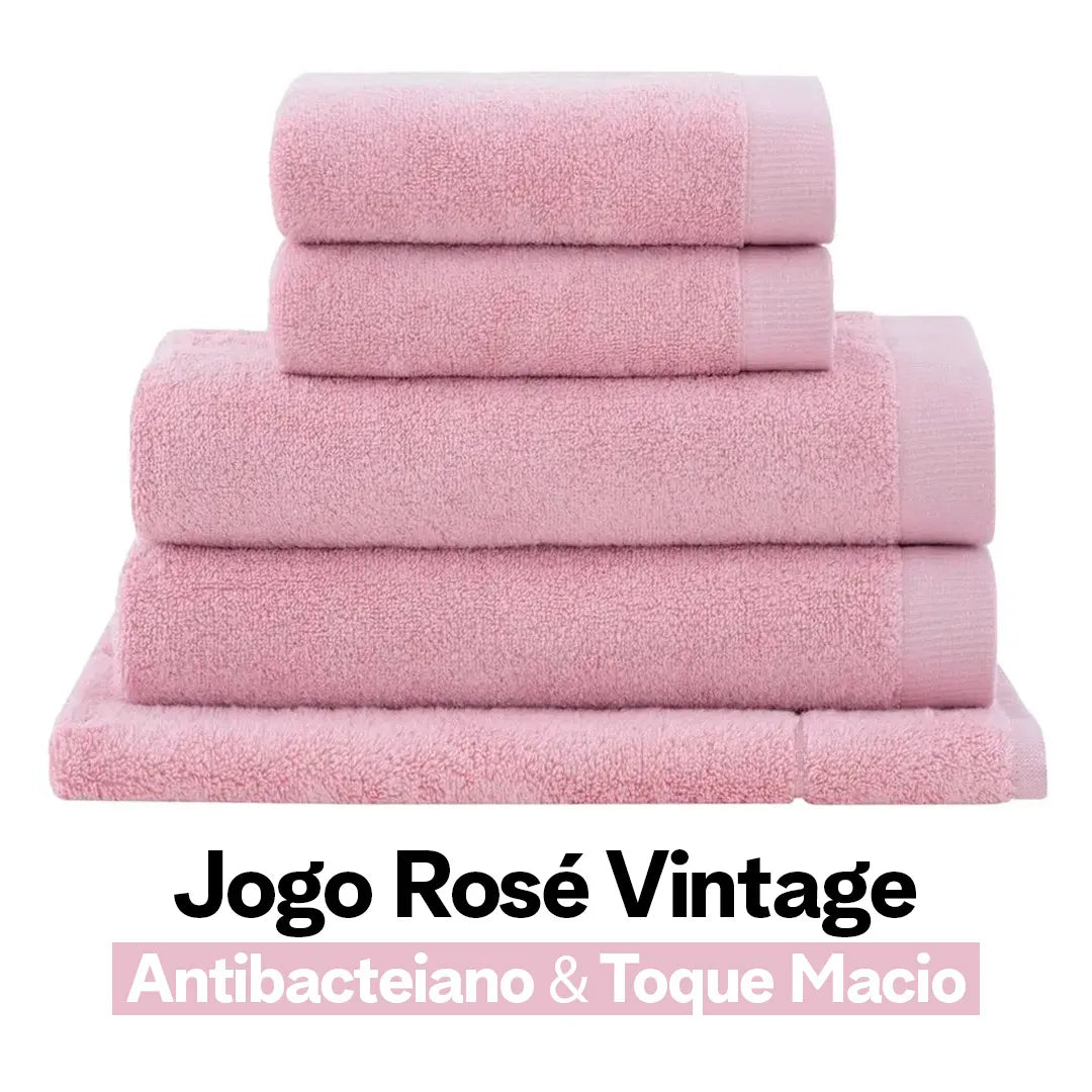 Jogo de Toalhas Buddemeyer Dual Air Banhão 5 Peças | Rosé Vintage