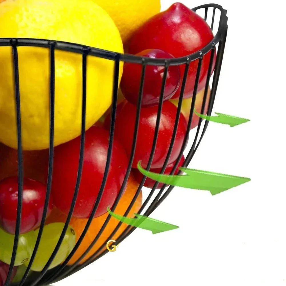Cesta de frutas vazada de ferro