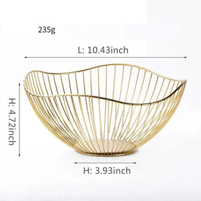 Cesta de frutas vazada de ferro