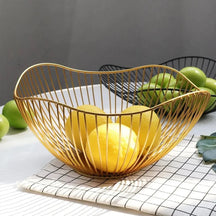 Cesta de frutas vazada de ferro