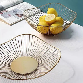 Cesta de frutas vazada de ferro